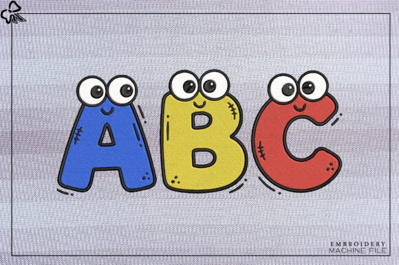 Cute Alphabet Letters Embroidery Design
